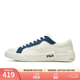 斐乐（FILA）漫行帆布鞋丨FILA潮牌POP帆布鞋男鞋轻便休闲板鞋 奶白/徽章蓝-GB 40.5