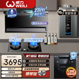 威力Q36B超薄油烟机家用抽油烟机28m³大吸力变频顶侧双吸油烟机一级能效出租房7字型烟机燃气灶套装 超薄机+16L热水器+消毒柜+猛火灶【天然气】 -免费安装-全国联保-CXW-300-BQ36B