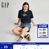 盖璞Gap男女装2026春季新款纯棉logo字母宽松短袖T恤百搭上衣 海军蓝 866079 M (170/92A)亚洲尺码