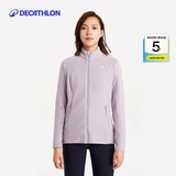 迪卡侬（DECATHLON）保暖户外抓绒衣外套男女运动宽松秋摇粒绒外套冲锋衣内胆 女款-全拉链-紫罗兰 M