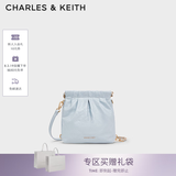 CHARLES&KEITH迷你菱格流浪包单肩斜挎双肩包包女包七夕礼物送女友CK2-60782390 【S号】Sea Salt Blue海盐蓝 S