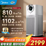 美的（Midea）森林家空气净化器深度分解除甲醛除菌除雾霾异味吸烟宠物净化器过敏源新风机 静音家用大空间 【星澈空气舱】T1000 Lite
