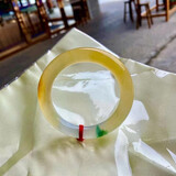 翡翠祥 翡翠手镯A货天然缅甸翡翠玉石玉镯名媛气质冰种阳绿帝王绿正圈飘花镯子送情人节生日礼物【付定金】 冰种黄翡，已联系客服选货，尾款6000