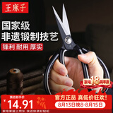 王麻子剪刀家用 正宗老式剪刀缝纫家用裁缝剪子剪刀大全 经典防锈黑色【小号】