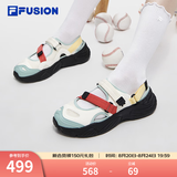 斐乐（FILA）FUSION斐乐玛丽珍凉鞋女鞋凉拖魔术贴海螺沙滩鞋 雪白/港灰绿-SH 37.5