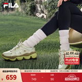 斐乐（FILA）【杨幂同款】豌豆鞋丨老爹鞋秋季女鞋面包鞋厚底增高鞋运动休闲鞋 霾绿色/淡灰黄-GA 36