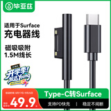毕亚兹 适用微软Surface充电器线laptop/book/Pro7/6/5/4GO平板电脑PD电源适配器Type-C转磁吸快充线