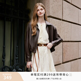 香影黑色皮衣外套女小个子2026秋季新款高级感酷飒风短款pu皮夹克 咖色 M 160/84A/95-110斤