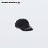 亚历山大·王[明星同款]alexanderwang大王做旧徽标装饰棒球帽休闲休闲度假 水洗黑色 OS（58-65cm）