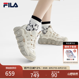 斐乐可颂鞋|FILA官方女鞋面包鞋老爹鞋厚底秋冬运动鞋休闲鞋女 豆腐白/燕麦色-TO 37.5