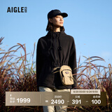 AIGLE艾高全拉链抓绒衣POLARTEC户外保暖锁温连帽女 黑色 BE651 建议拍小 40 (170/92A)