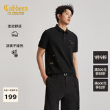 卡宾（CABBEEN）【200G索罗娜凉感珠地】polo衫男金色植物刺绣2026春透气短袖t恤