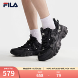 斐乐（FILA）猫爪5丨老爹鞋男鞋复古风运动休闲厚底增高通勤鞋网面透气 黑-BK 41