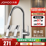 九牧（JOMOO）厨房水龙头洗菜盆洗碗盆灵活旋转水槽冷热龙头33080 枪灰【双水花】净铅出水