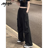 MJ STYLE工装三防直筒裤女2026秋新款户外登山休闲运动宽松显瘦阔腿裤子