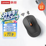 联想（Lenovo）无线蓝牙双模充电鼠标 蓝牙5.0/3.0 便携办公鼠标人体工学设计 Howard Mouse 2022充电版理性黑