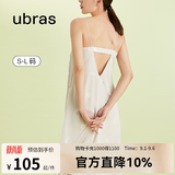 ubras【特卖】栀子花带杯吊带裙透气流光睡裙免穿文胸睡衣女 贝母灰色 S