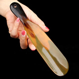 丹越鞋拔子短柄提鞋器天然牛角便携穿鞋神器家用小巧鞋溜子鞋抽鞋拨子 牛角中鞋拔20cm