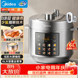 美的（Midea）0涂层精钢厚釜电压力锅6L 提鲜蒸多功能一体高压电饭锅家用6-8人智能预约开盖火锅电饭煲MY-E6010G