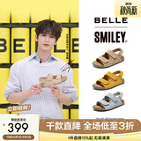 百丽（Belle）张凌赫同款smiley联名快乐吐司1代升级版女勃肯凉鞋D7X1DBL5 【张凌赫同款】杏色-女款 （1代升级版） 36 (230mm)