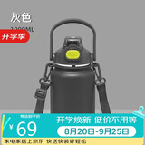 希乐（cille）儿童保温杯大容量316不锈钢水杯吸管双饮口男女户外手提杯子礼物