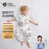 贝肽斯婴儿睡袋夏季竹棉纱布宝宝睡衣分腿儿童防踢被睡袋前2后2灵鹿 M