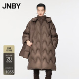 JNBY/江南布衣【波朗尼】秋冬中长款羽绒服女水波纹连帽5OAC12630