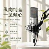 iSK AT100 免电源5V电容麦克风手机电脑声卡音箱全民K歌抖音快手直播设备喊麦网络K歌录音专业话筒 