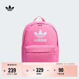 adidas休闲日常通勤运动双肩背包学生书包开学男女阿迪达斯三叶草   祈福粉   NS(均码)