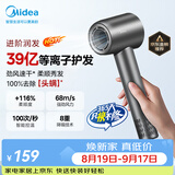 美的（Midea）高速护发吹风机 39亿等离子护发电吹风 大功率速干 家用负离子吹风筒FG208灰 节日礼物
