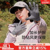骆驼（CAMEL）骆驼触屏手套男女运动秋冬天薄款骑行防寒加绒保暖手套 【薄绒内里】碳灰，A1W3GZ103 S