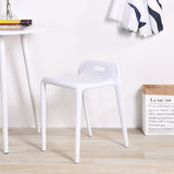 思家丽等位椅子马椅时尚简约北欧餐椅塑料凳子备用餐椅创意餐凳家用凳子 【特厚磨砂~白色等位椅】