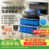 欧派多功能集成灶一体机蒸箱烤箱独立蒸烤抽油烟机135L大容量消毒柜双灶定时暖菜板电加热清洗一级能效 【消毒柜款】25档变频AI+八键大彩屏纳米级大油网 液化气20Y
