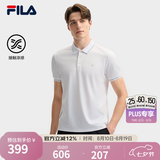 FILA 斐乐官方男装针织短袖领航POLO衫夏季商务休闲凉感上衣 标准白-WT L 175/96A/L