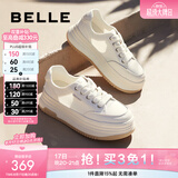 百丽（Belle）透气网面小白鞋女厚底休闲运动板鞋B1175BM3预售 蜂蜜牛乳-网面 38 (240mm)
