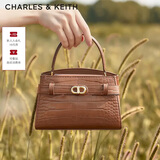 CHARLES&KEITH鳄鱼纹手提包斜挎婚包包女包生日礼物送女友CK2-50270880-1