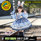 G.duck小黄鸭洛丽塔公主裙女童连衣裙春秋款朱迪兔子警官服装儿童蓬蓬裙 裙子+领带 100 100码建议90-100cm3-4岁