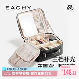 EACHYLED灯镜子化妆箱女25新款大容量化妆包外出旅行便携收纳箱-朗姆黑