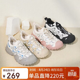 骆驼（CAMEL）丑萌登山鞋女时尚撞色户外休闲鞋 L24S076620 米/银/黄 36
