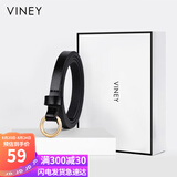 viney牛皮女士皮带时尚百搭细腰带装饰简约配连衣裙子细窄裙带生日礼物