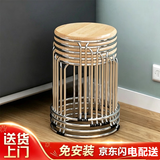 非洲鹰（feizhouying）非洲鹰凳子彩色时尚小圆凳子小板凳钢筋凳加厚海绵餐凳家用可叠放 【橡木实木硬面】单只装