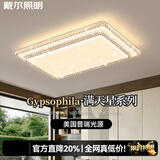 戴尔普瑞护眼吸顶灯现代简约客厅灯轻奢大气LED水晶灯卧室灯中山灯具 原装普瑞光源-90CM-无极智控