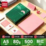 天章 （TANGO）A5 80g浅粉色彩色复印纸新绿天章粉红色软卡纸打印纸非厚卡纸退货凭证座签铭牌标签纸打印500张/包