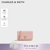 CHARLES&KEITH经典菱格链条小方单肩斜挎包包女包七夕礼物送女友CK2-70160131 粉红色Pink 小包