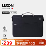 乐上（LEXON）手提包男15.6英寸笔记本包电脑包公事包时尚休闲公文包蓝黑色
