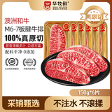 华牧鲜澳洲和牛M6-M7谷饲板腱原切牛排150g*6片 进口生鲜牛肉 源头直发