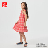 优衣库童装女童吊带连衣裙/裙子儿童连衣裙483340 486298 488786 483340/13玫红色 160