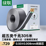 绿联超五类千兆网线【0.50±0.008mm纯铜芯】CAT5e千兆非屏蔽箱线 家装POE监控工程布线305米 60547