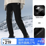 骆驼（CAMEL）户外冲锋软壳裤女防风防水加绒登山裤男丨火山岩发热 A23CAVV106