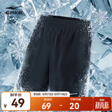 鸿星尔克短裤男夏季透气宽松健身跑步速干休闲男士短裤男裤运动裤子五分裤 【吸湿速干短裤男】正黑 2XL